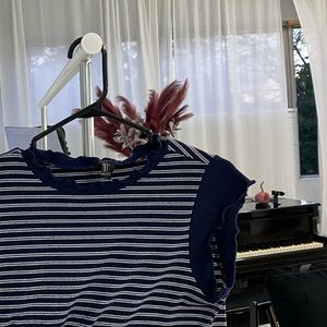 Blue and white T-shirt